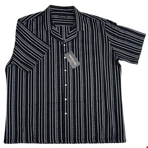 Mechmoto SS Knitted Stripe Shirt Black
